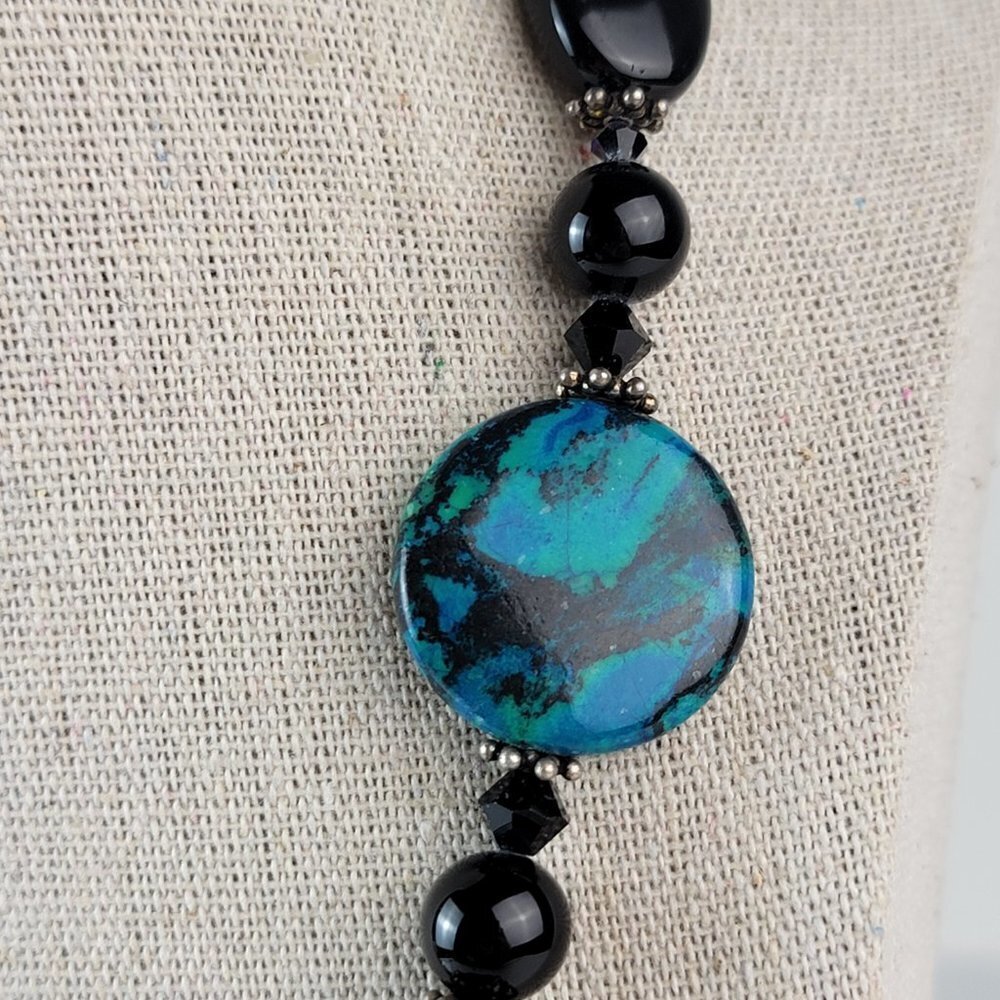 Multicolor Chunky Gemstone Statement Necklace 18 … - image 5